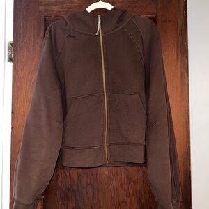 Lululemon brown & gold zip up scuba